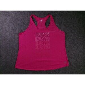 Athletech Tank Top Womens Extra Large Pink Hustle  Racerback Workout Yoga Gym